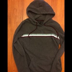 Medium Empyre gray hooded sweatshirt with stripes
